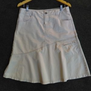 Prana Janice Flare Hem Khaki Skirt Size 8